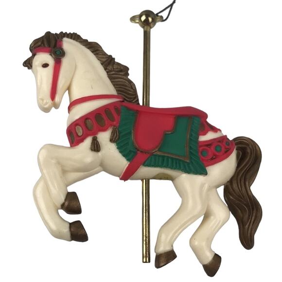 Vintage American Greetings 4'' Carousel Horse Christmas Tree Ornament AX-1035 - Picture 3 of 8